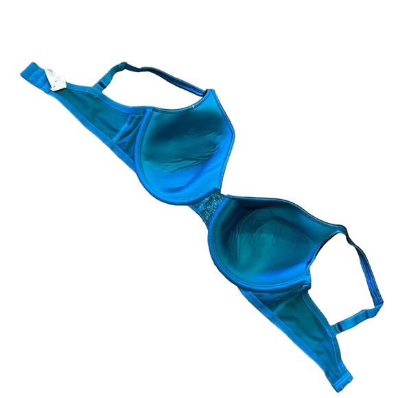 Natori Teal Green Full Coverage Lightly Lined Floral Lace Bra Size 36DD - Picture 2 of 8